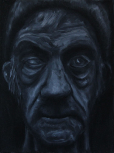 Malerei mit dem Titel "Homeless 1" von Pavel Krasheninin, Original-Kunstwerk, Öl