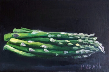 Painting titled "Asparagus" by Pavel Krasheninin, Original Artwork, Oil