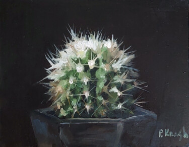 Painting titled "Cactus" by Pavel Krasheninin, Original Artwork, Oil