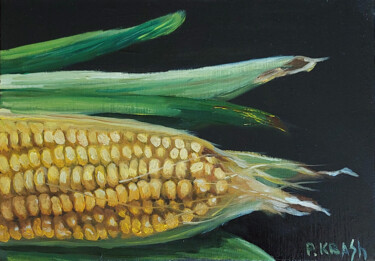 Schilderij getiteld "Corn" door Pavel Krasheninin, Origineel Kunstwerk, Olie