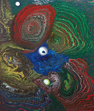 Painting titled "Eyes" by Pavel Krasheninin, Original Artwork, Pigments