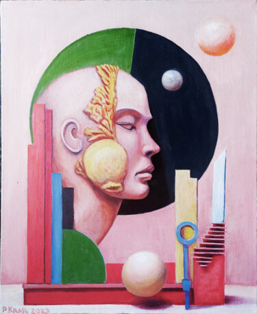 Картина под названием "Human and things" - Pavel Krasheninin, Подлинное произведение искусства, Масло