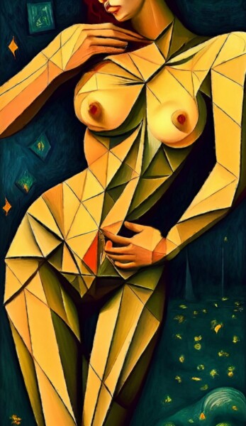Malerei mit dem Titel "Nightlife" von Pavel Kubelskyi, Original-Kunstwerk, Acryl