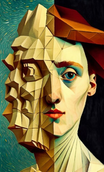 Painting titled "Van Cubes" by Pavel Kubelskyi, Original Artwork, Acrylic