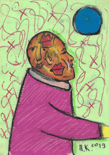 Drawing titled "Liar faces" by Pavel Kuragin, Original Artwork, Pastel