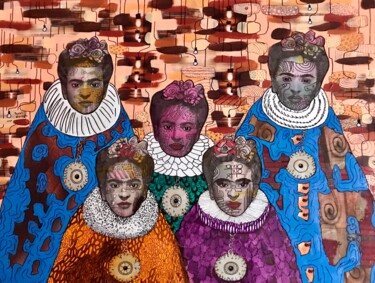 Malerei mit dem Titel "Five sisters of Fri…" von Pavel Kuragin, Original-Kunstwerk, Acryl