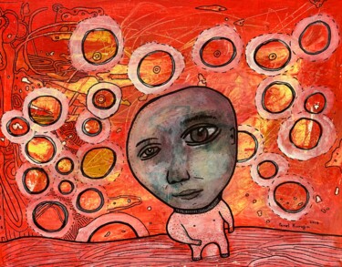 Pintura titulada "Red planet" por Pavel Kuragin, Obra de arte original, Acrílico