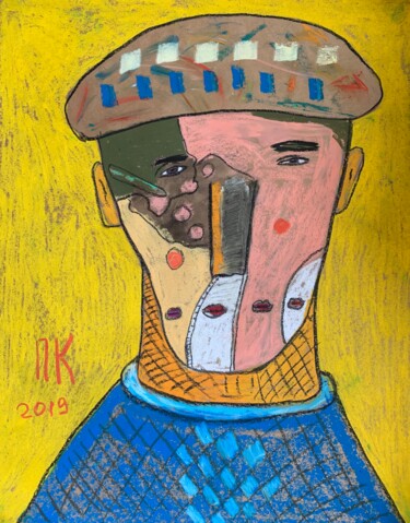 Painting titled "Factory worker" by Pavel Kuragin, Original Artwork, Pastel