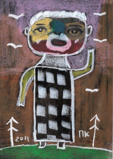 Tekening getiteld "Carbon footprint #1…" door Pavel Kuragin, Origineel Kunstwerk, Pastel