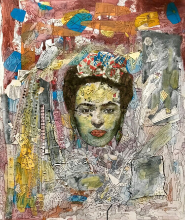 Schilderij getiteld "Frida Kahlo for pop…" door Pavel Kuragin, Origineel Kunstwerk, Acryl