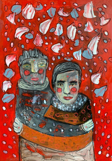 Schilderij getiteld "Together again" door Pavel Kuragin, Origineel Kunstwerk, Acryl