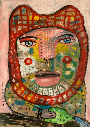 Pintura intitulada "Boy with bonnet" por Pavel Kuragin, Obras de arte originais, Acrílico