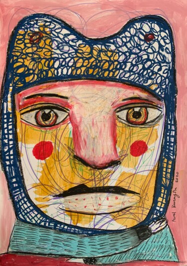 Malerei mit dem Titel "Boy with bonnet 2" von Pavel Kuragin, Original-Kunstwerk, Acryl