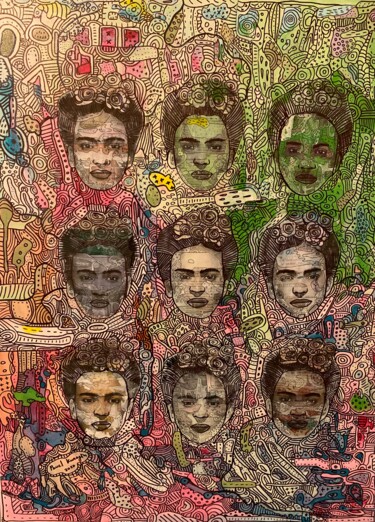 绘画 标题为“9 sisters of Frida…” 由Pavel Kuragin, 原创艺术品, 丙烯