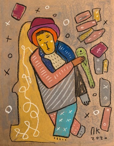 Dessin intitulée "I’m not Kandinsky’s…" par Pavel Kuragin, Œuvre d'art originale, Pastel