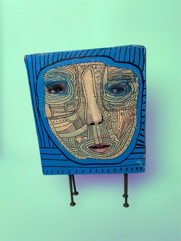 Γλυπτική με τίτλο "Wood human 89" από Pavel Kuragin, Αυθεντικά έργα τέχνης, Ξύλο