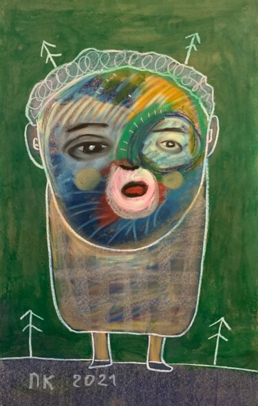 Desenho intitulada "Quarantine. Second…" por Pavel Kuragin, Obras de arte originais, Pastel