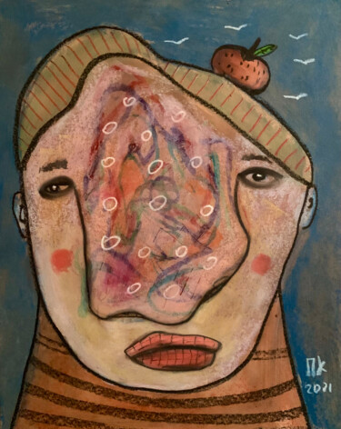 Pittura intitolato "Inquisitive boy #32" da Pavel Kuragin, Opera d'arte originale, Pastello