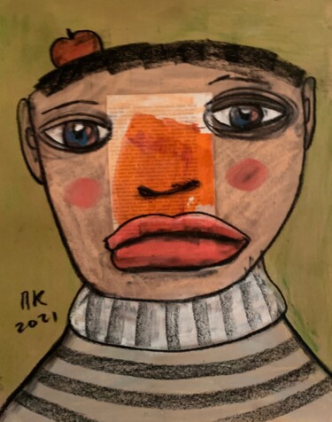 Tekening getiteld "Inquisitive boy #31" door Pavel Kuragin, Origineel Kunstwerk, Pastel