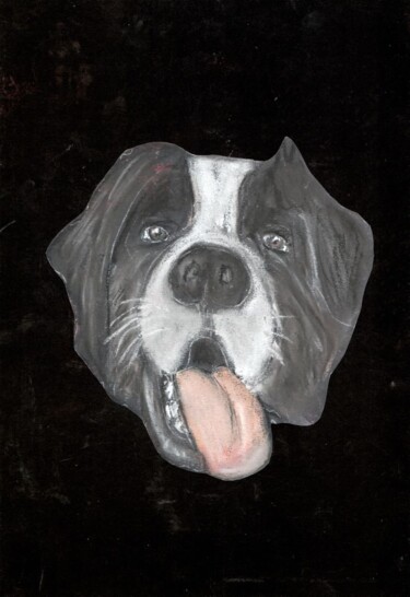 Drawing titled "Saint Bernard dog" by Pavel Kuragin, Original Artwork, Pastel