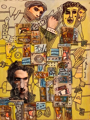 Collages titled "Wild games" by Pavel Kuragin, Original Artwork, Acrylic