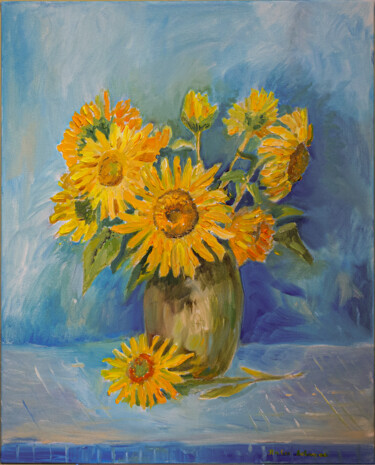 Картина под названием "''Цветы Солнца"" - Pavel Levites, Подлинное произведение искусства, Масло