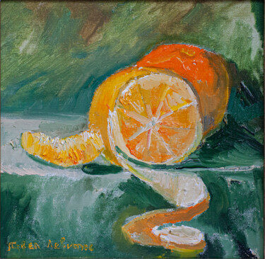 Картина под названием "Orange" - Pavel Levites, Подлинное произведение искусства, Масло