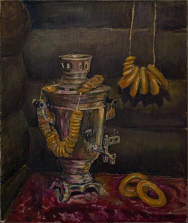 Картина под названием ""Самовар"" - Pavel Levites, Подлинное произведение искусства, Масло