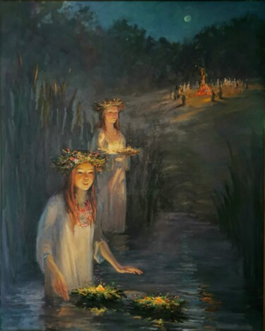 Pintura titulada ""Иван купало"" por Pavel Levites, Obra de arte original, Oleo
