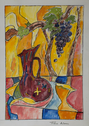 绘画 标题为“A jug of wine” 由Pavel Levites, 原创艺术品, 彩画