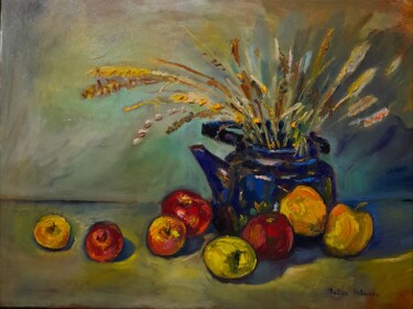Schilderij getiteld "Apples" door Pavel Levites, Origineel Kunstwerk, Olie