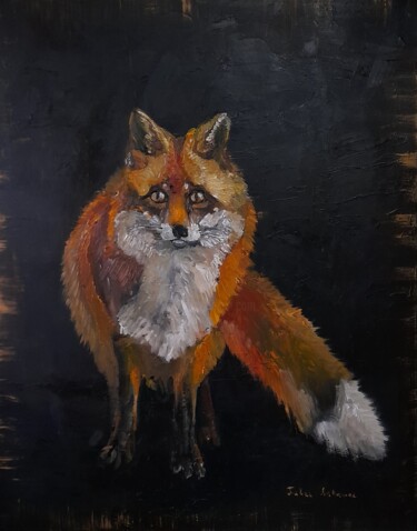 Painting titled "Fox" by Pavel Levites, Original Artwork, Oil