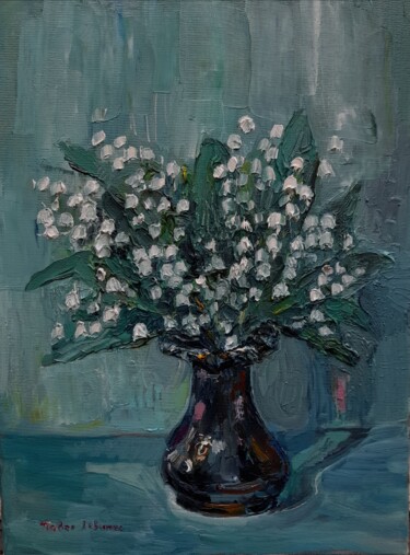 Malerei mit dem Titel "Lilies of the valley" von Pavel Levites, Original-Kunstwerk, Öl