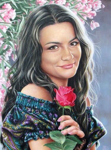 "Portrait of a girl…" başlıklı Tablo Pavel Moskalenko tarafından, Orijinal sanat, Petrol