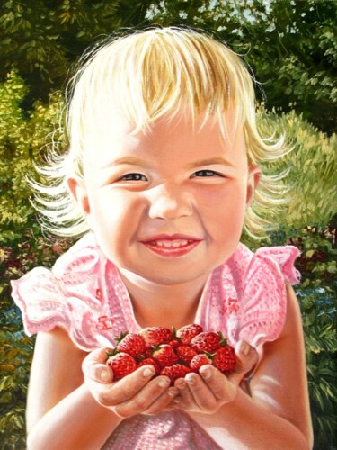 Peinture intitulée "Portrait of a girl…" par Pavel Moskalenko, Œuvre d'art originale, Huile