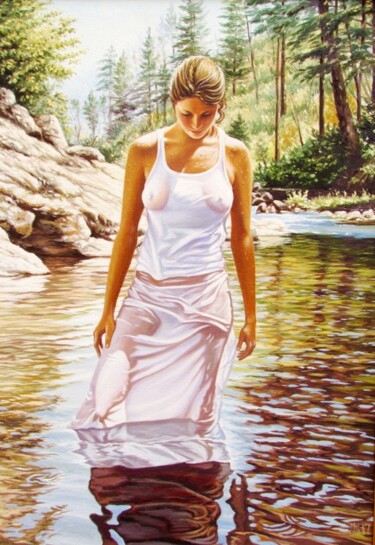 Картина под названием "Сool water" - Pavel Moskalenko, Подлинное произведение искусства, Масло