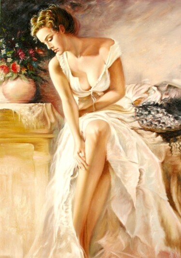 Painting titled "Angelica" by Pavel Moskalenko, Original Artwork, Oil
