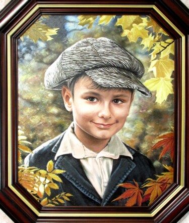 Pittura intitolato "Portrait of my son" da Pavel Moskalenko, Opera d'arte originale, Olio