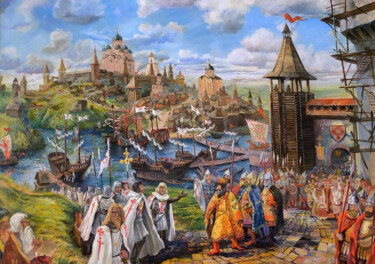 Картина под названием "Крестовый поход и О…" - Павел Никитин, Подлинное произведение искусства, Акрил