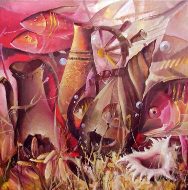 Pintura intitulada "кораблекрушение" por Pavel Sirokvasha, Obras de arte originais, Óleo