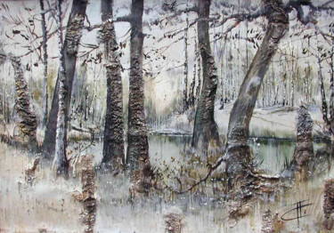 Pintura intitulada "landscape" por Pavel Sirokvasha, Obras de arte originais, Aquarela