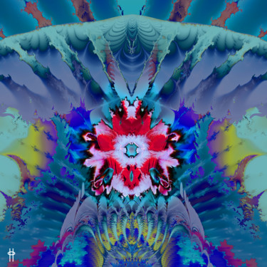 Digital Arts titled "Red Hibiscus" by Jim Pavelle, Original Artwork, 2D Digital Work