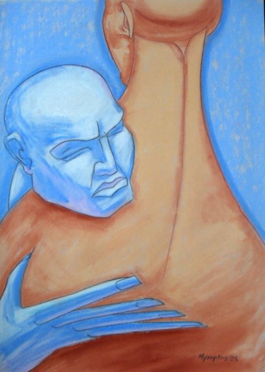 Рисунок под названием "Объятия" - Павел Мухортов, Подлинное произведение искусства, Пастель