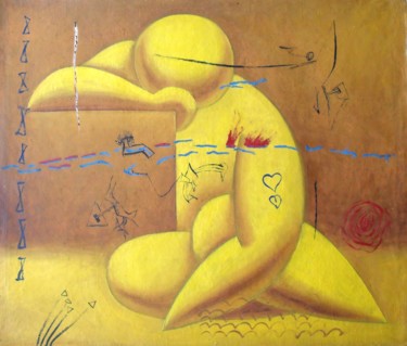 Painting titled "Фигура" by Pavel Mukhortov, Original Artwork, Oil