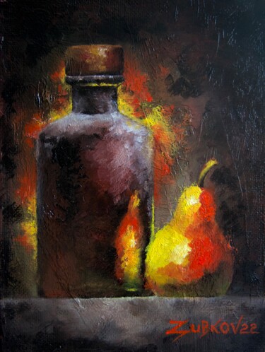 Pintura titulada "Evening still life" por Pavel Zubkov, Obra de arte original, Oleo Montado en Bastidor de camilla de madera