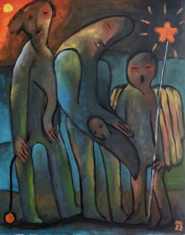 Painting titled "Three wise men" by Pavlo Po, Original Artwork, Oil