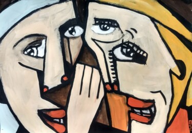 Pintura intitulada "A girlfriends" por Pavlo Po, Obras de arte originais, Acrílico