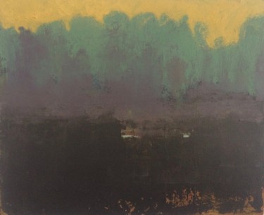 Peinture intitulée "Paysage (l'étang)" par Pierre Pavloff, Œuvre d'art originale, Acrylique