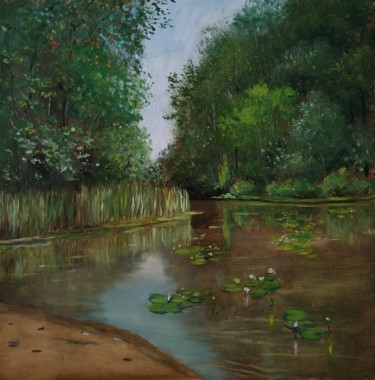 Картина под названием "У реки" - Nikolay Pavlenko, Подлинное произведение искусства, Масло