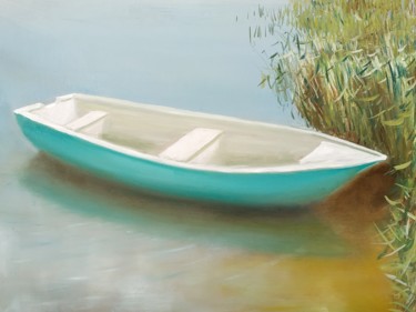 Pintura titulada "Берюзовая лодка" por Nikolay Pavlenko, Obra de arte original, Oleo